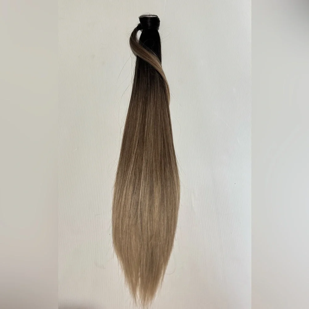 Balayage Wrap-Around Ponytail – Ombre Brown to Ash Blonde 32 “Extension